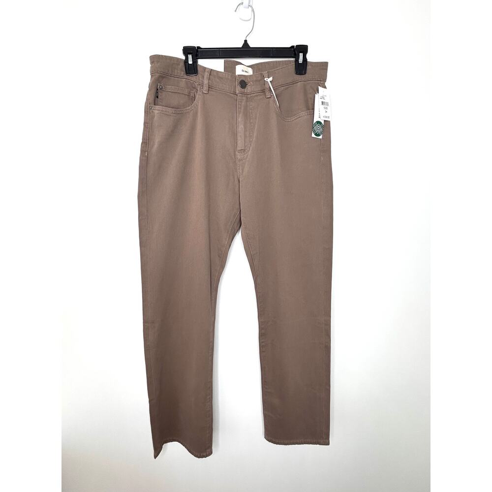 DL1961 Men's Avery Relaxed Straight Pants 34x32 Enoki Twill Taupe Casual Neutral